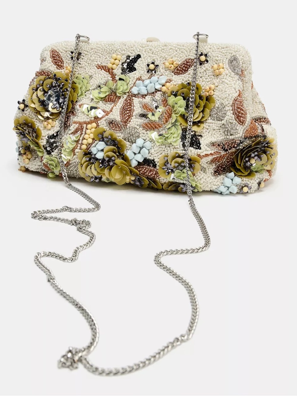 ZARA BEADED PRINTED POUCH